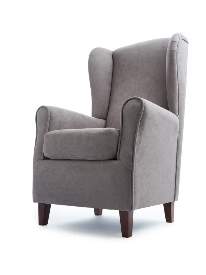 sillón individual respaldo alto gris