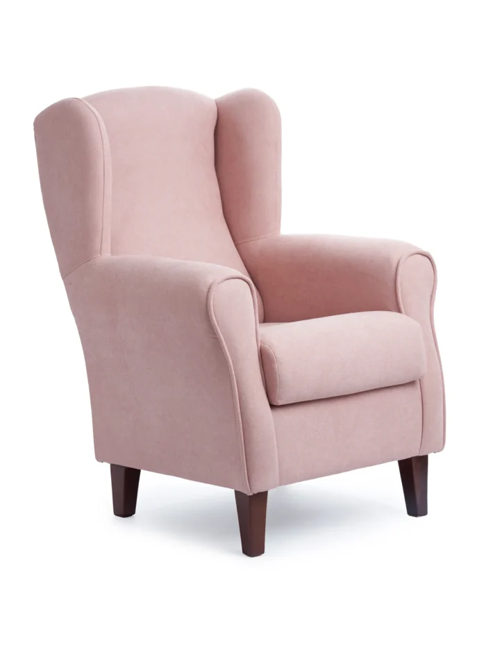 sillón orejero rosa