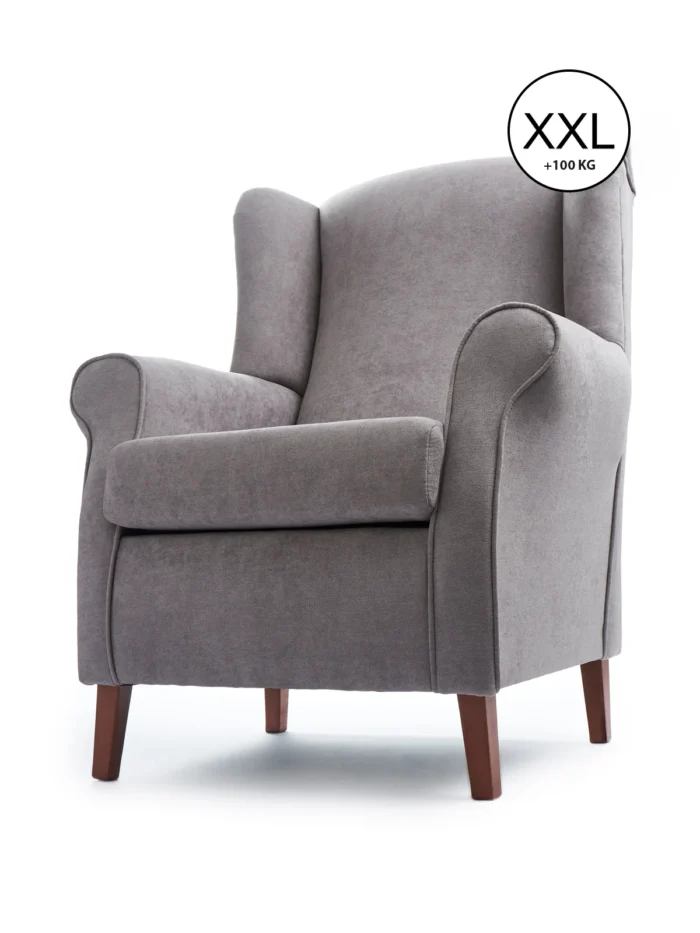 sillón ancho gris