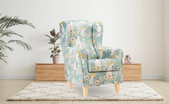 sillón orejero estampado