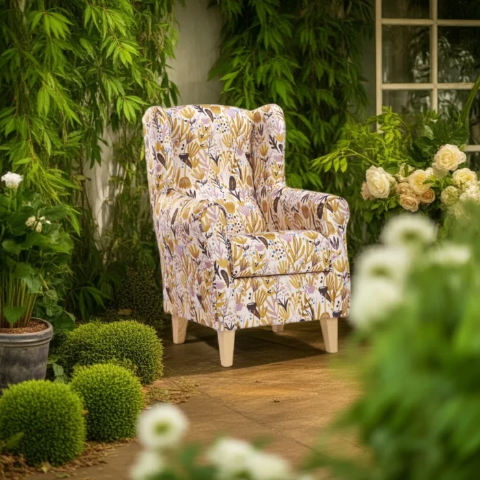 sillon roma flores mostaza1