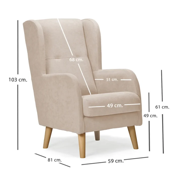 medidas sillon nordico dakota beige