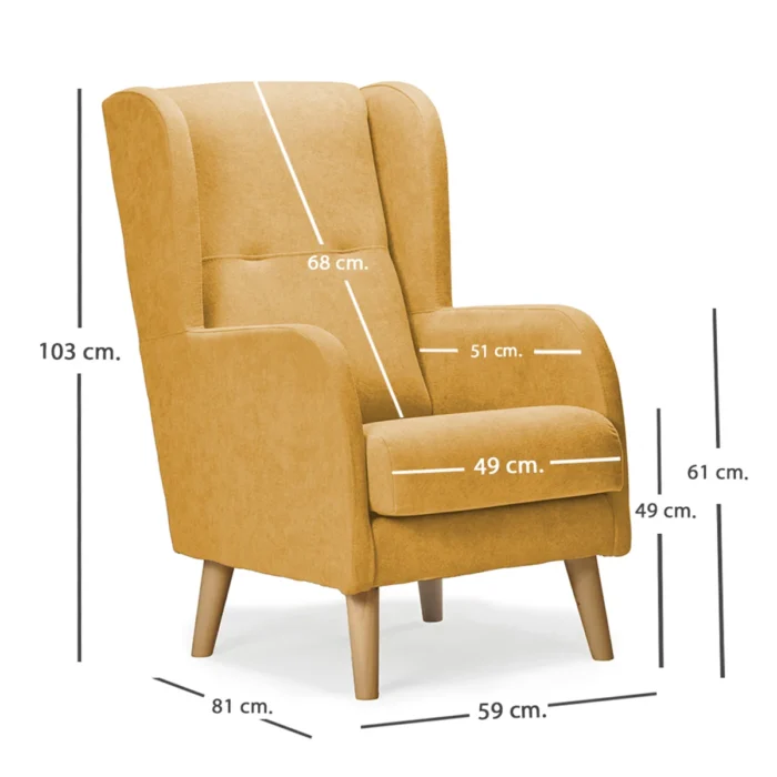 medidas sillon nordico dakota mostaza