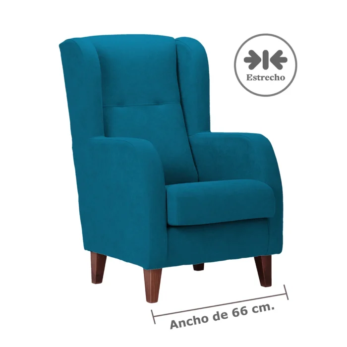 sillon lisboa azul nogal