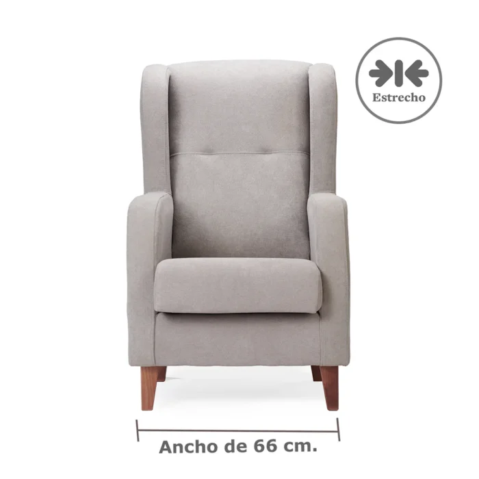 sillon lisboa gris nogal frente