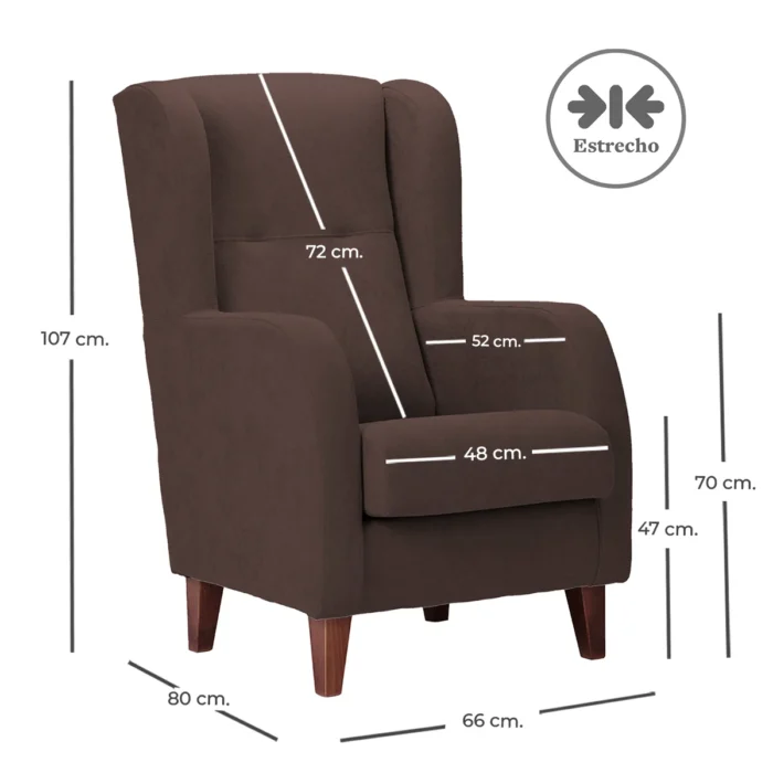 sillon lisboa marron medidas