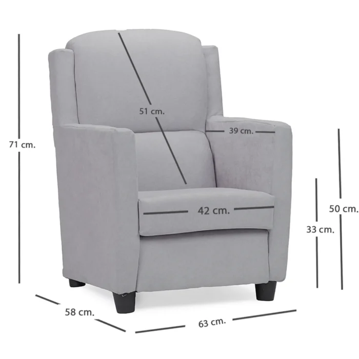 sillon infantil gris medidas