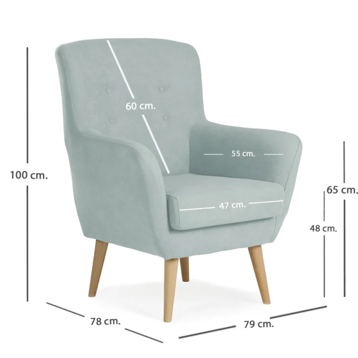 sillon nordico helsinki verde agua medidas